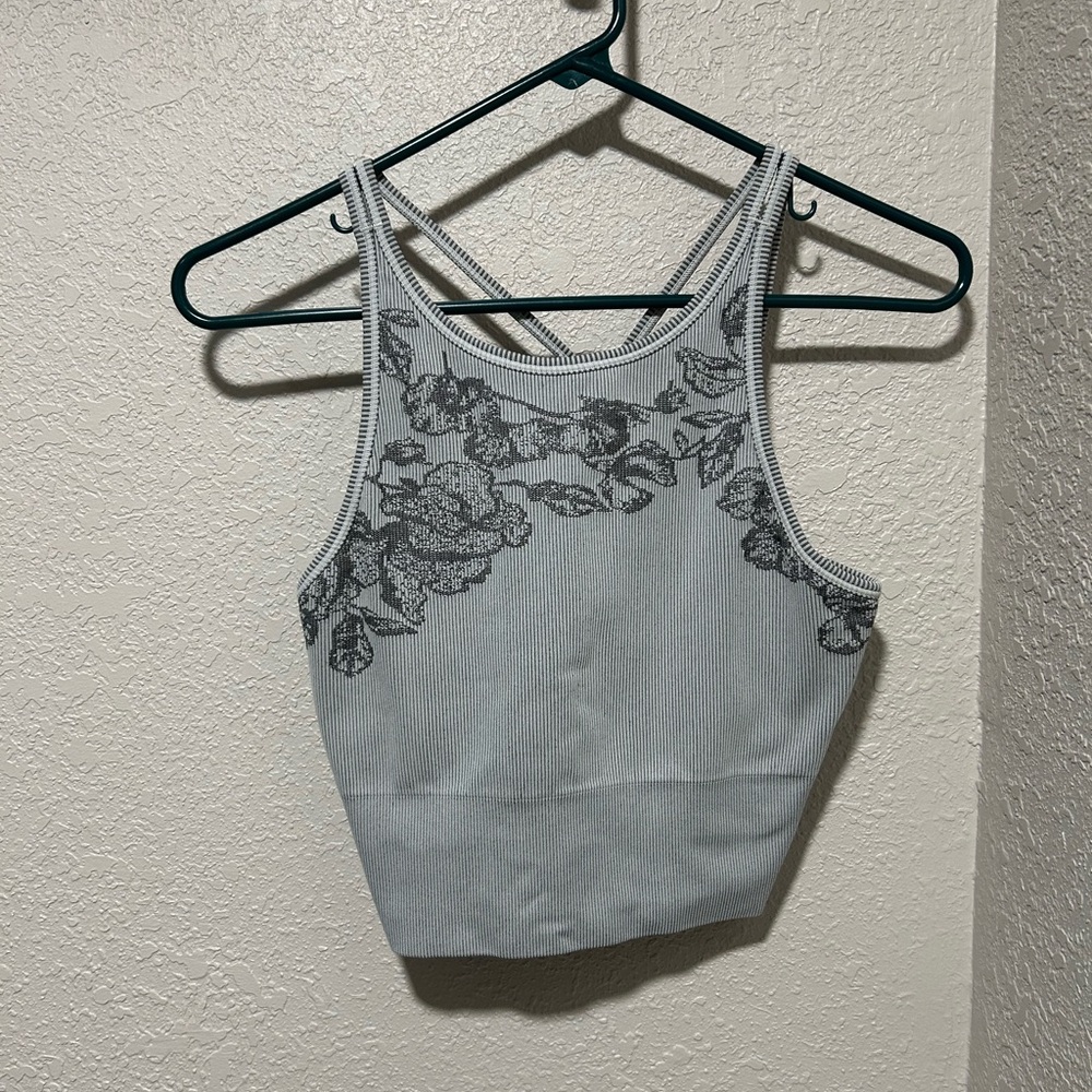 Athleta Gray Floral Tank Top